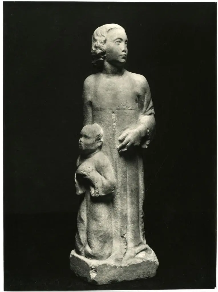 Anonimo , Tino di Camaino - seguace (?) - sec. XIV - Angelo e devoto