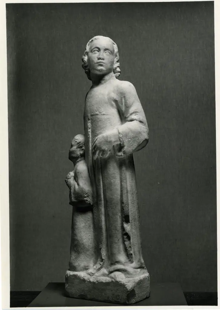 Anonimo , Tino di Camaino - seguace (?) - sec. XIV - Angelo e devoto