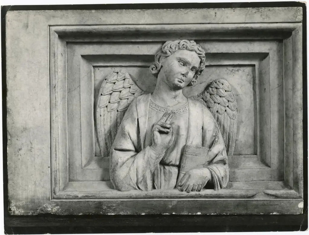 Anonimo , Anonimo sec. XIV - Angelo con libro