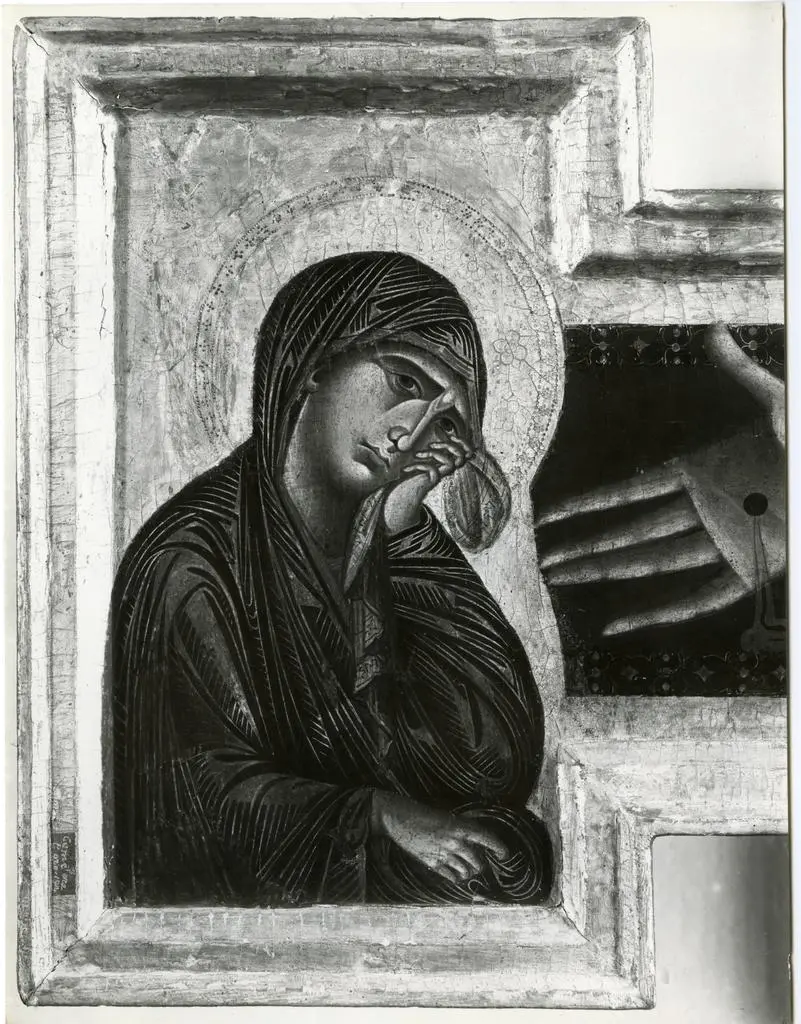 Cenni di Pepo , Cristo crocifisso con la Madonna addolorata, san Giovanni Evangelista