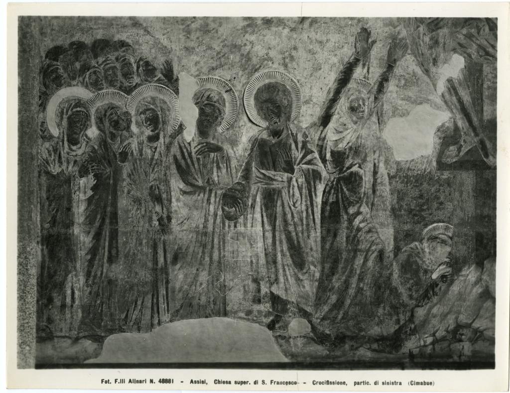 Cenni di Pepo , Crocifissione di Cristo con i dolenti, Madonna e san Giovanni Evangelista dolenti a fianco della croce