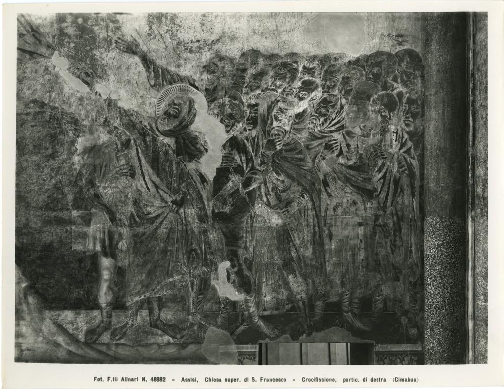 Alinari, Fratelli , Assisi, Chiesa super. di S. Francesco - Crocifissione, partic. di sinistra (Cimabue)
