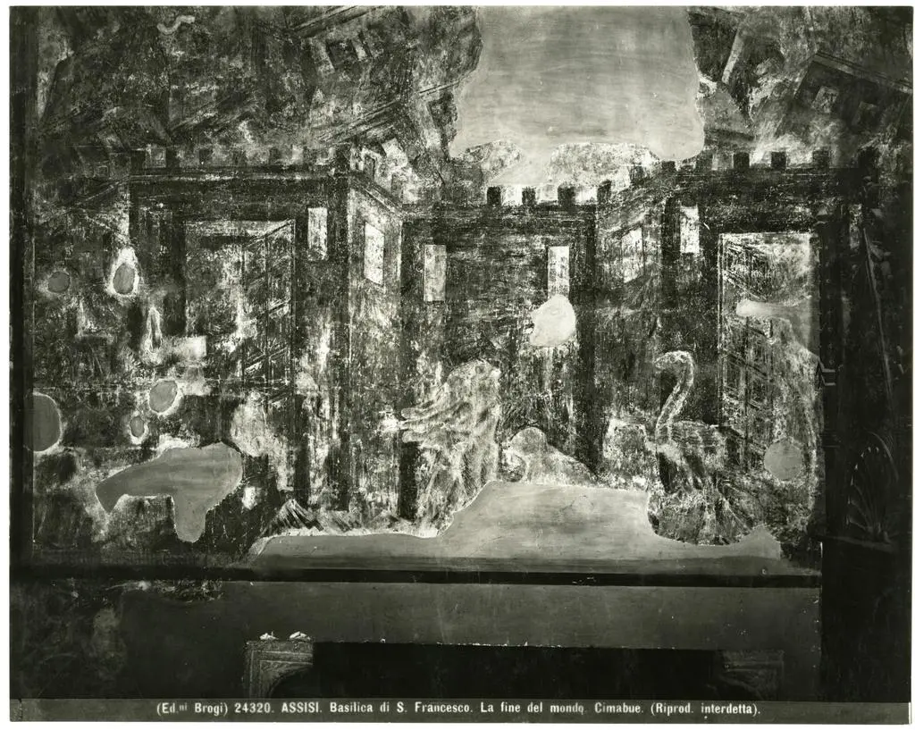Brogi , Assisi. Basilica di S. Francesco. La fine del mondo. Cimabue