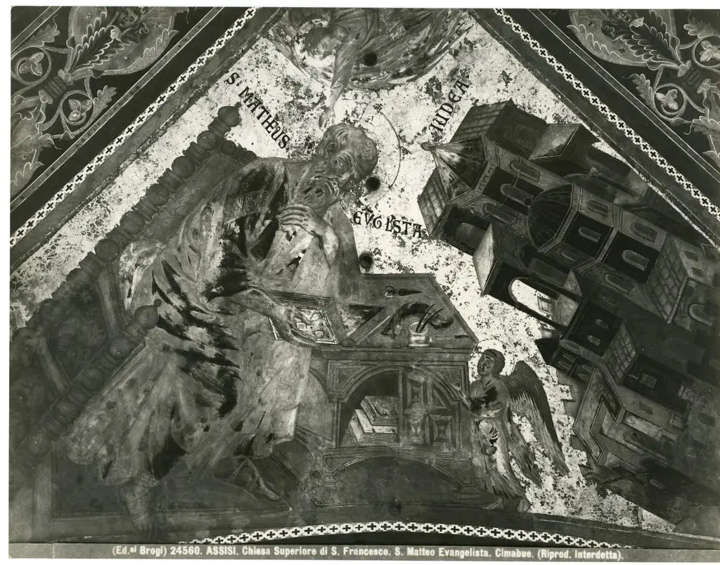 Brogi , Assisi. Chiesa Superiore di S. Francesco. S. Giovanni Evangelista. Cimabue.