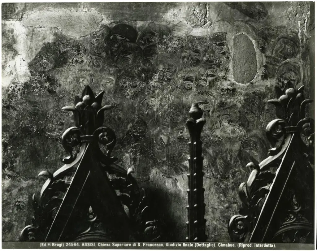 Brogi , Assisi, Chiesa Superiore di S. Francesco - Giudizio finale (Dettaglio). Cimabue.