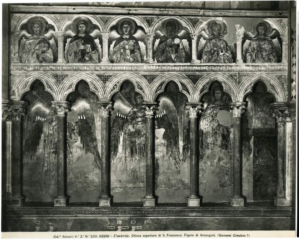 Alinari, Fratelli , Assisi - Umbria. Chiesa superiore di S. Francesco. Figure di Arcangioli. (Giovanni Cimabue?)