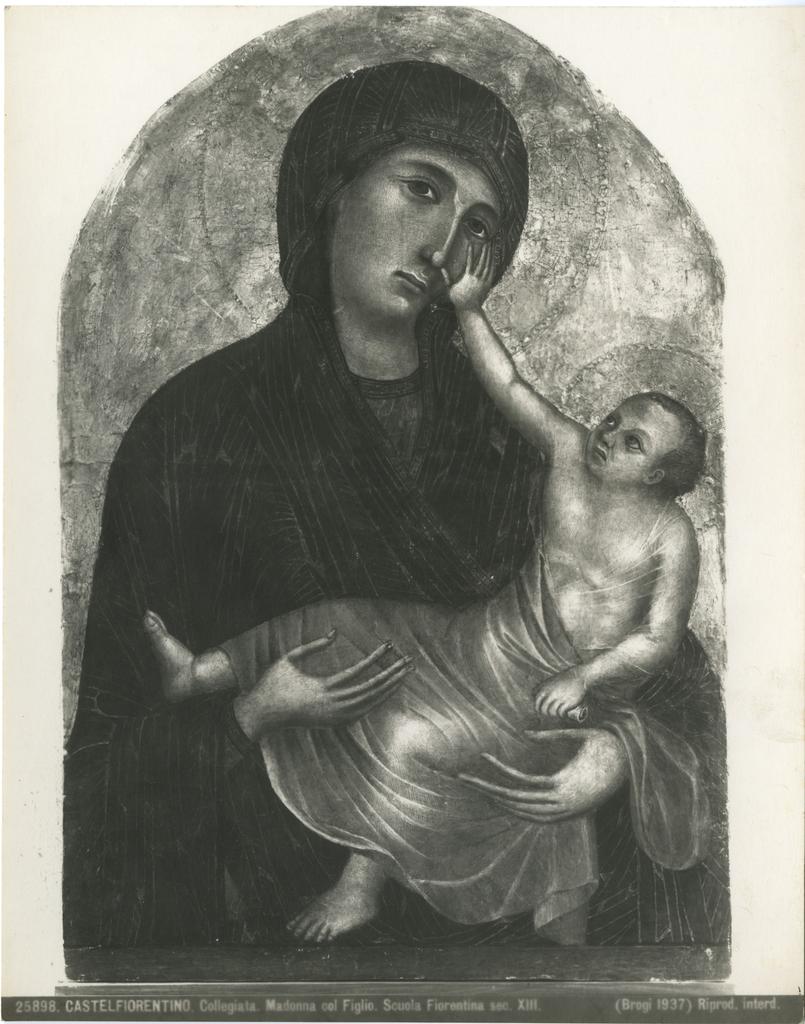 Brogi , Castelfiorentino. Collegiata. Madonna col Figlio. Scuola Fiorentina sec. XIII.