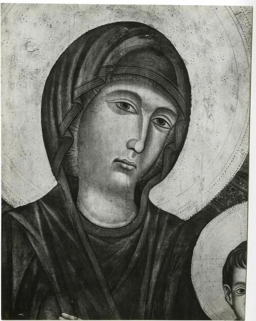 Gabinetto Fotografico della Soprintendenza Speciale per il Patrimonio Storico, Artistico ed Etnoantropologico e per il Polo Museale della citt&agrave; di Firenze , Paris - Louvre n. 1260 - Madonna con gli Angeli - Cimabue , fronte