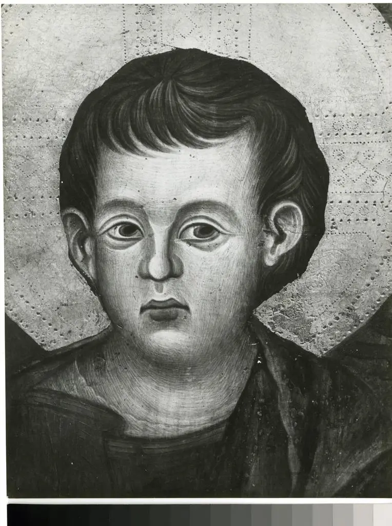 Gabinetto Fotografico della Soprintendenza Speciale per il Patrimonio Storico, Artistico ed Etnoantropologico e per il Polo Museale della citt&agrave; di Firenze , Cenni di Pepo - sec. XIV - Madonna con Bambino in trono tra angeli (particolare) , fronte