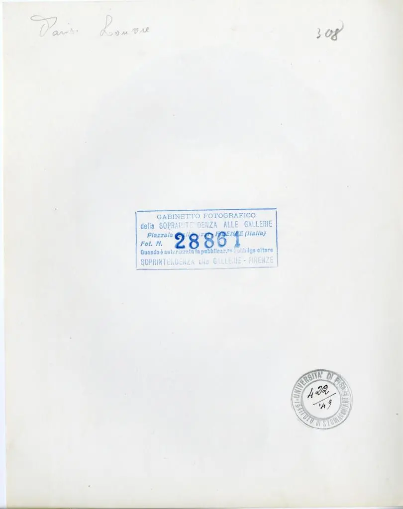 Gabinetto Fotografico della Soprintendenza Speciale per il Patrimonio Storico, Artistico ed Etnoantropologico e per il Polo Museale della citt&agrave; di Firenze , Cenni di Pepo - sec. XIV - Madonna con Bambino in trono tra angeli (particolare) , retro