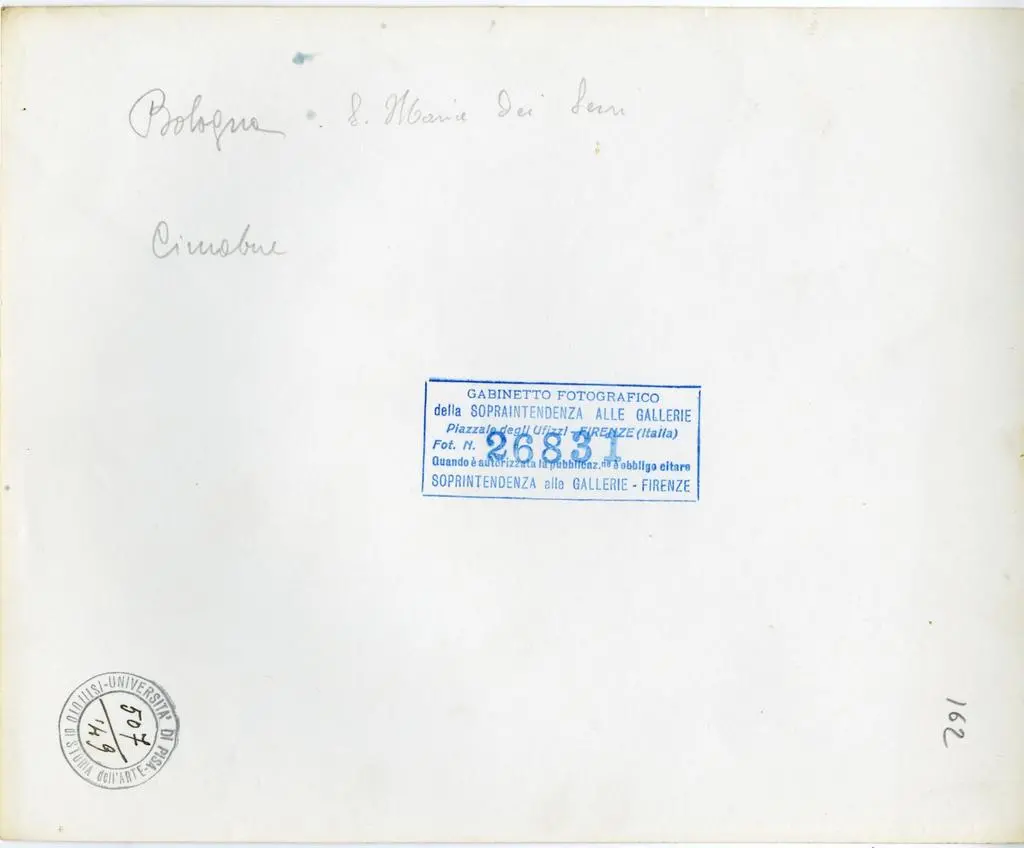 Gabinetto Fotografico della Soprintendenza Speciale per il Patrimonio Storico, Artistico ed Etnoantropologico e per il Polo Museale della citt&agrave; di Firenze , Bologna - S. Maria dei Servi - Cimabue , retro