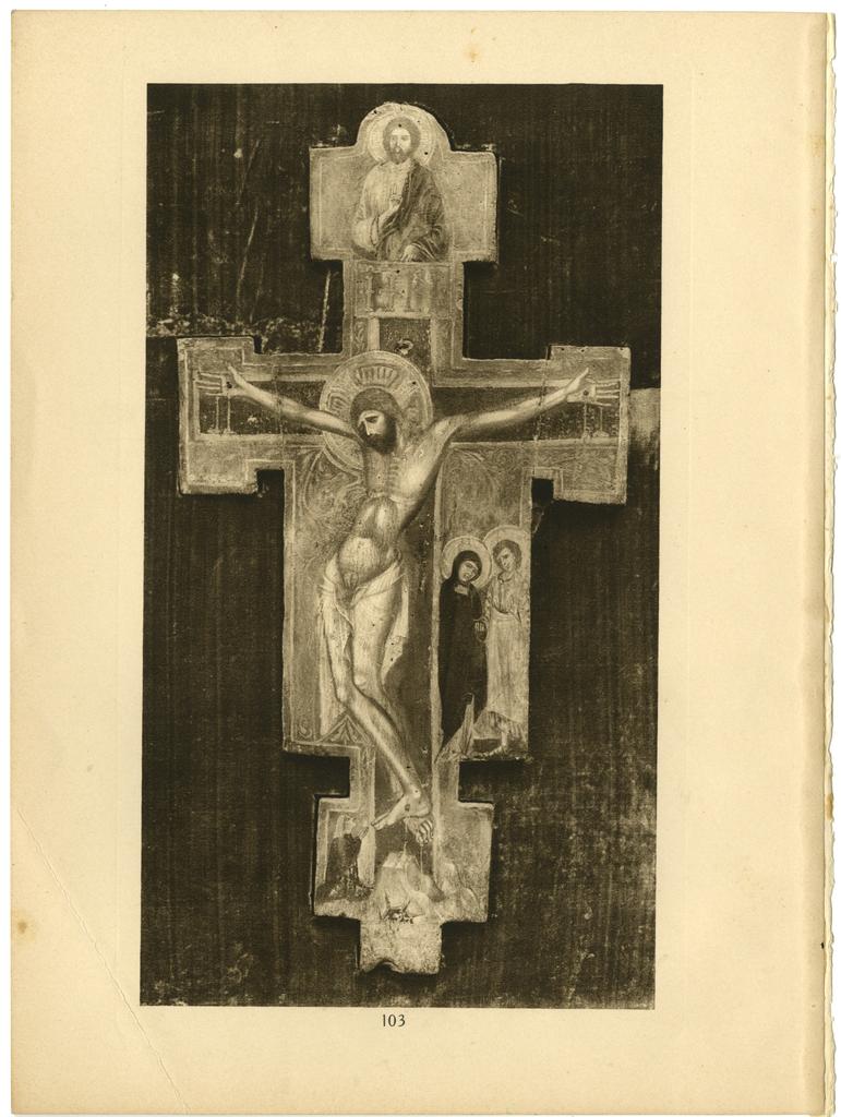 Anonimo , Cenni di Pepo - maniera - sec. XIII - Cristo crocifisso con la Madonna addolorata, san Giovanni Evangelista