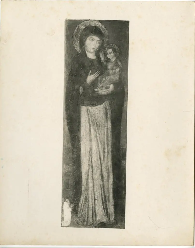 Gabinetto Fotografico della Soprintendenza Speciale per il Patrimonio Storico, Artistico ed Etnoantropologico e per il Polo Museale della citt&agrave; di Firenze , Firenze, Fondazione Horne n. 67 - Madonna col bambino e offerente - Ignoto toscano, sec. XIII