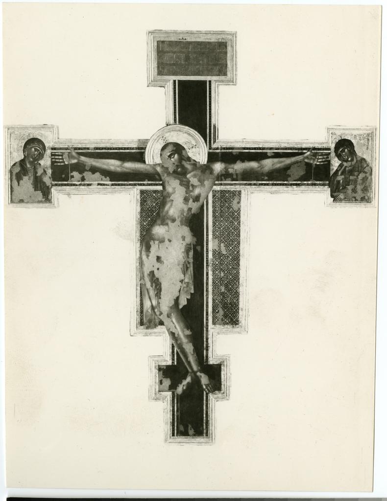 Anonimo , Cenni di Pepo - sec. XIII - Cristo crocifisso con la Madonna addolorata, san Giovanni Evangelista