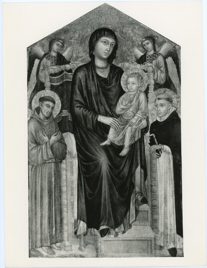 Anonimo , M.o di S. Martino - Madonna in trono e i ss. Francesco e Domenico. Firenze, Coll. Contini Bonacossi