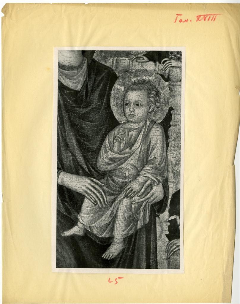 Anonimo , Maestro di San Martino - sec. XIV - Madonna con Bambino in trono tra san Domenico e san Francesco d'Assisi