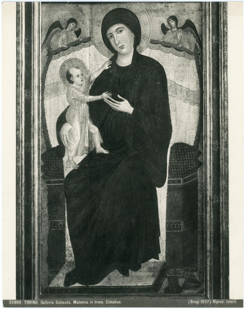 Brogi , Torino. Galleria Sabauda. Madonna in trono. Cimabue.