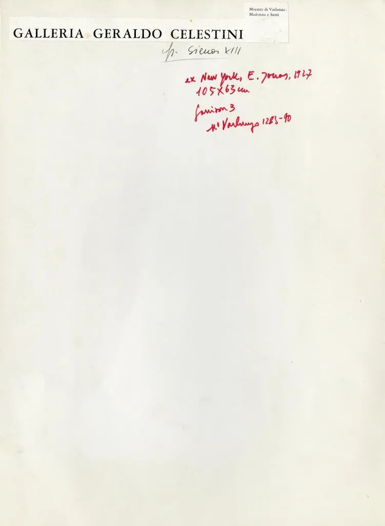 Anonimo , Maestro di Varlunga: Madonna e Santi - Galleria Geraldo Celestini