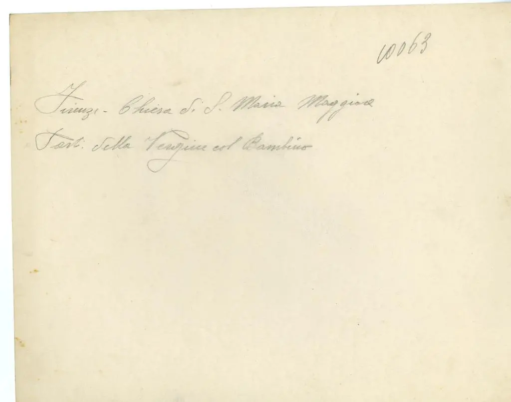 Anonimo , Firenze - Chiesa di S. Maria Maggiore - Part. della Vergine col Bambino