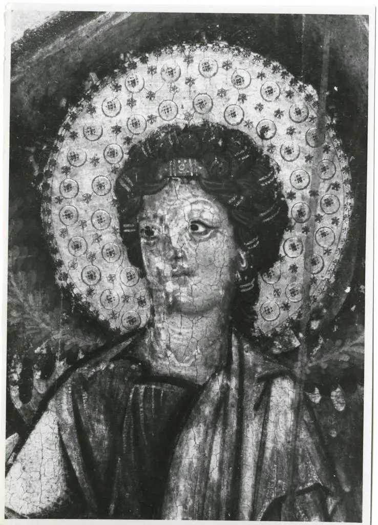 Gabinetto Fotografico della Soprintendenza Speciale per il Patrimonio Storico, Artistico ed Etnoantropologico e per il Polo Museale della citt&agrave; di Firenze , Meliore di Jacopo/ Coppo di Marcovaldo - sec. XIII - Madonna con Bambino, angeli e santi (particolare dell'Angelo)