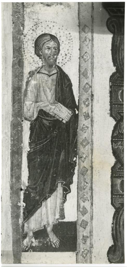 Anonimo , Meliore di Jacopo/ Coppo di Marcovaldo - sec. XIII - Madonna con Bambino, angeli e santi (particolare di un Evangelista)