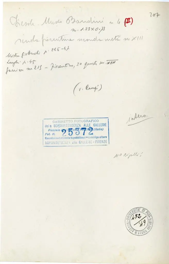 Gabinetto Fotografico della Soprintendenza Speciale per il Patrimonio Storico, Artistico ed Etnoantropologico e per il Polo Museale della citt&agrave; di Firenze , Maestro del Bigallo - sec. XIII - Madonna con Bambino