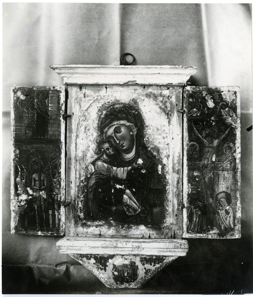 Maestro di Santa Maria Primerana , Madonna con Bambino, Storie della Passione di Cristo