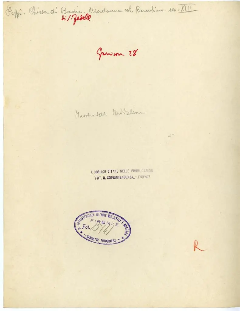 Gabinetto Fotografico della Soprintendenza Speciale per il Patrimonio Storico, Artistico ed Etnoantropologico e per il Polo Museale della citt&agrave; di Firenze , Poppi. Chiesa di Badia. Madonna col Bambino sec. XIII