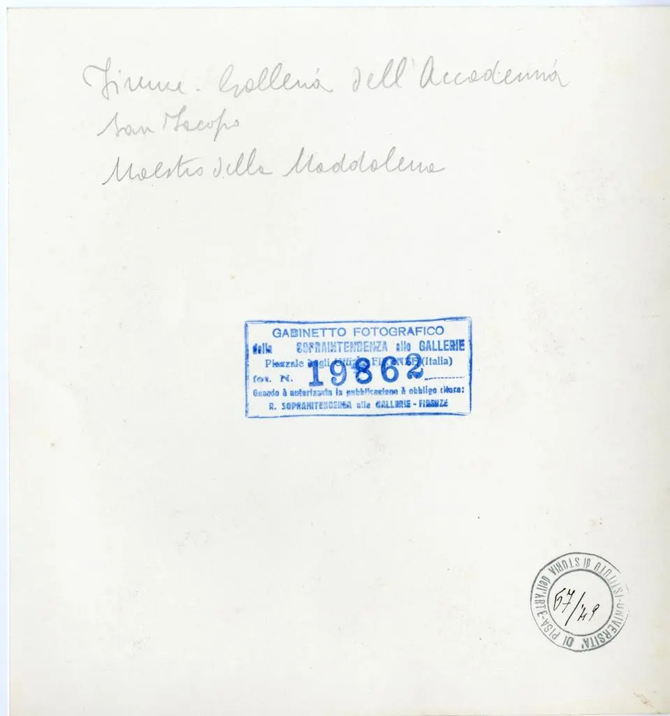 Gabinetto Fotografico della Soprintendenza Speciale per il Patrimonio Storico, Artistico ed Etnoantropologico e per il Polo Museale della citt&agrave; di Firenze , Firenze. Galleria dell'Accademia, San Jacopo. Maestro della Maddalena