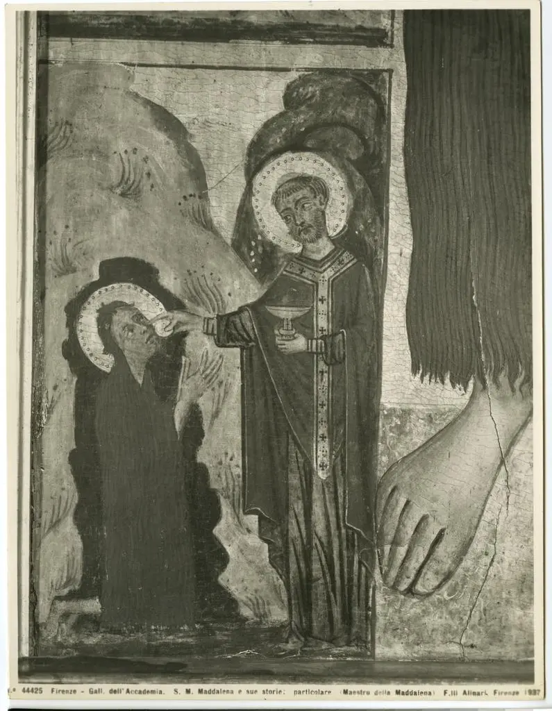 Alinari, Fratelli , Firenze - Gall. dell'Accademia. S. M. Maddalena e sue storie: particolare (Maestro della Maddalena)