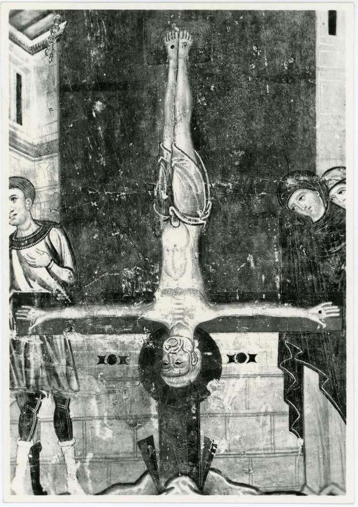 Anonimo , Meliore di Jacopo - sec. XIII - Crocifissione di san Pietro