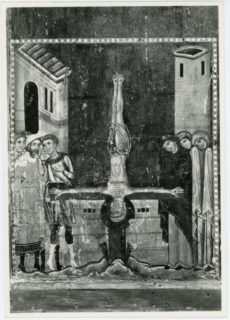 Anonimo , Meliore di Jacopo - sec. XIII - Crocifissione di san Pietro