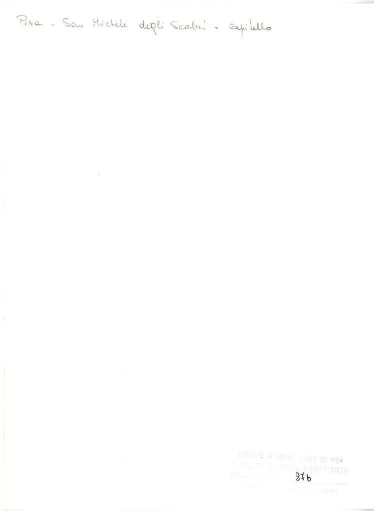 Università di Pisa. Dipartimento di Storia delle Arti , Pisa - San Michele degli Scalzi - capitello