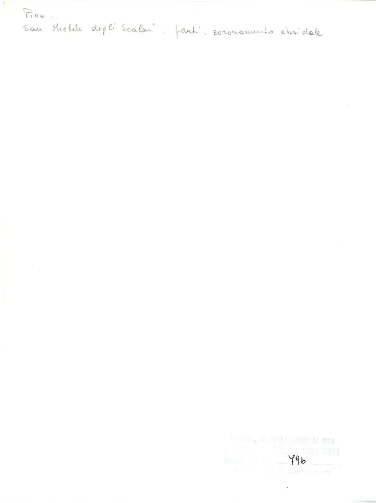 Universit&agrave; di Pisa. Dipartimento di Storia delle Arti , Pisa - San Michele degli Scalzi - part. coronamento absidale