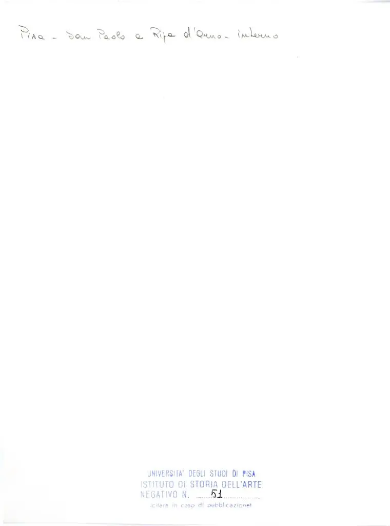 Università di Pisa. Dipartimento di Storia delle Arti , Pisa - San Paolo a Ripa d'Arno - interno