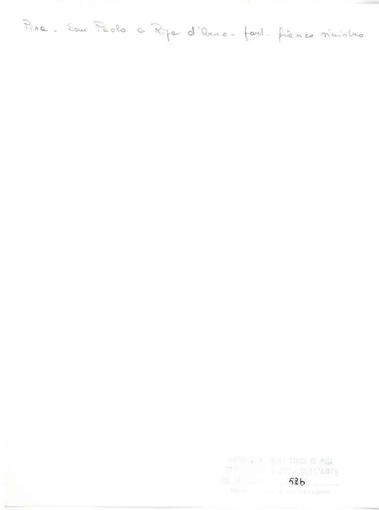 Università di Pisa. Dipartimento di Storia delle Arti , Pisa - San Paolo a Ripa d'Arno - part. fianco sinistro