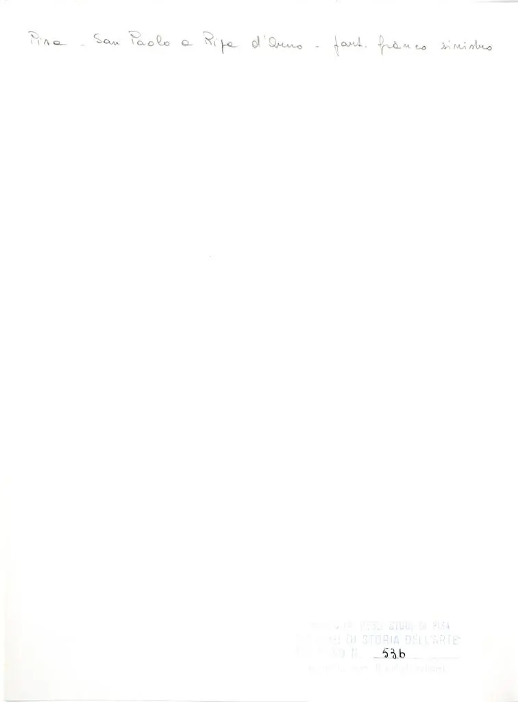 Universit&agrave; di Pisa. Dipartimento di Storia delle Arti , Pisa - San Paolo a Ripa d'Arno - part. fianco sinistro