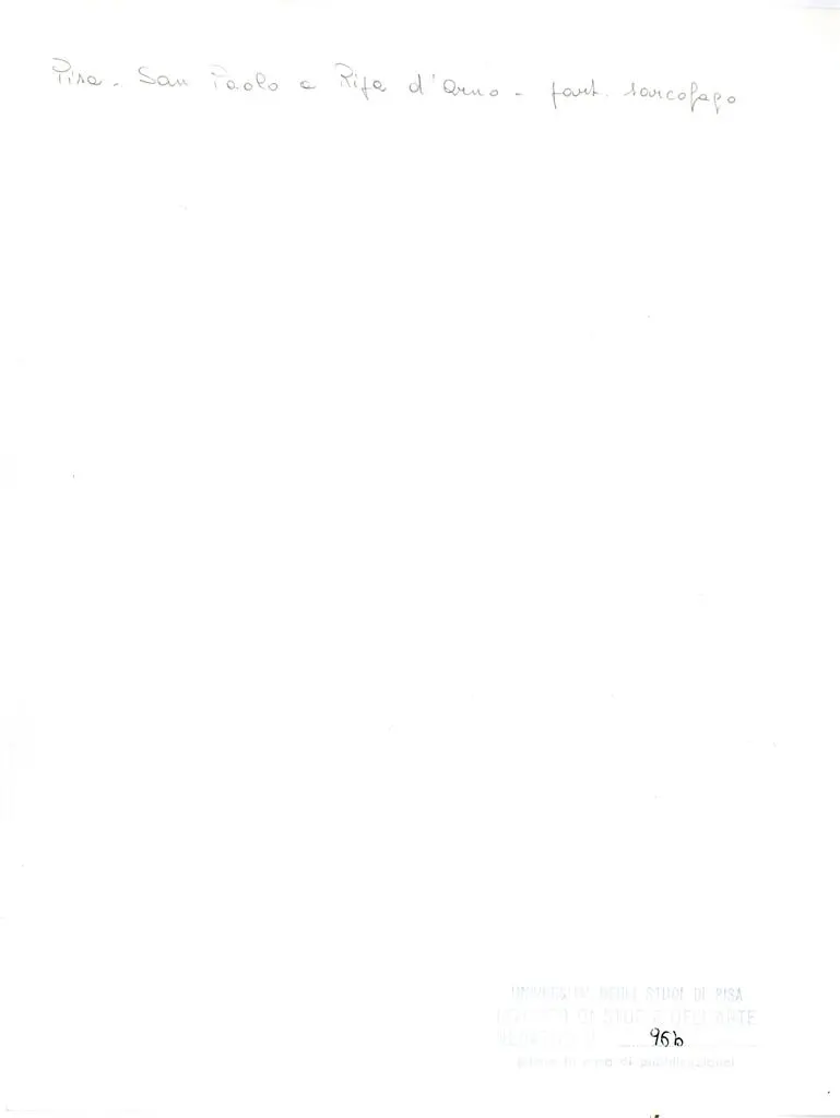 Università di Pisa. Dipartimento di Storia delle Arti , Pisa - San Paolo a Ripa d'Arno - part. sarcofago