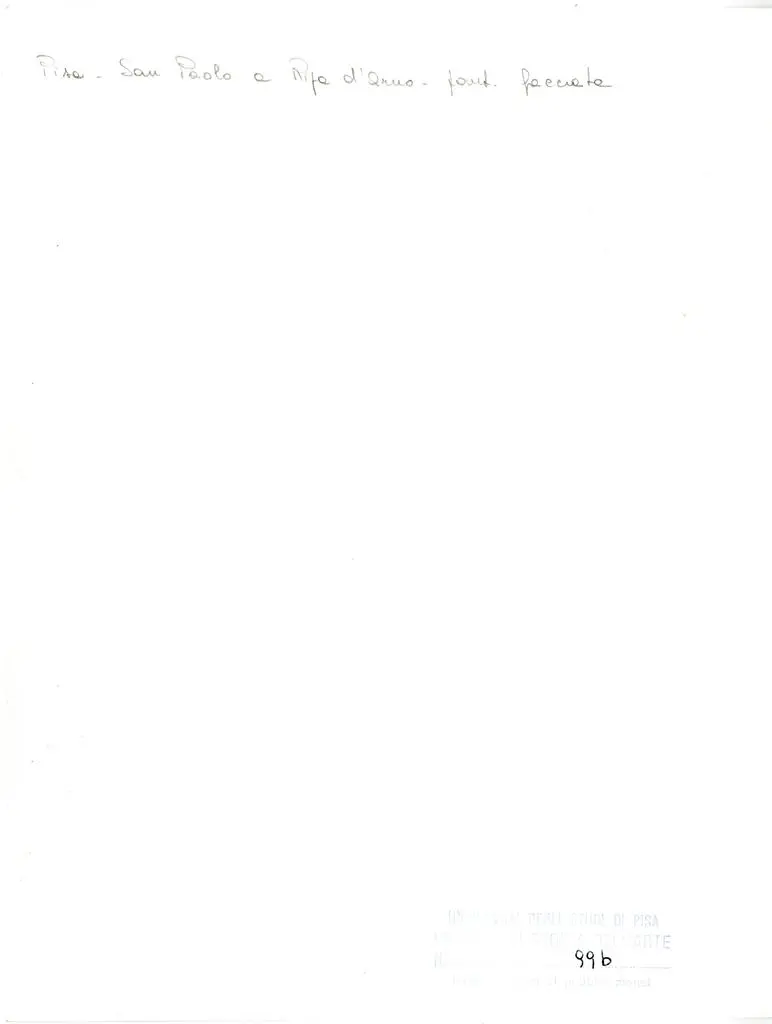 Universit&agrave; di Pisa. Dipartimento di Storia delle Arti , Pisa - San Paolo a Ripa d'Arno - part. facciata