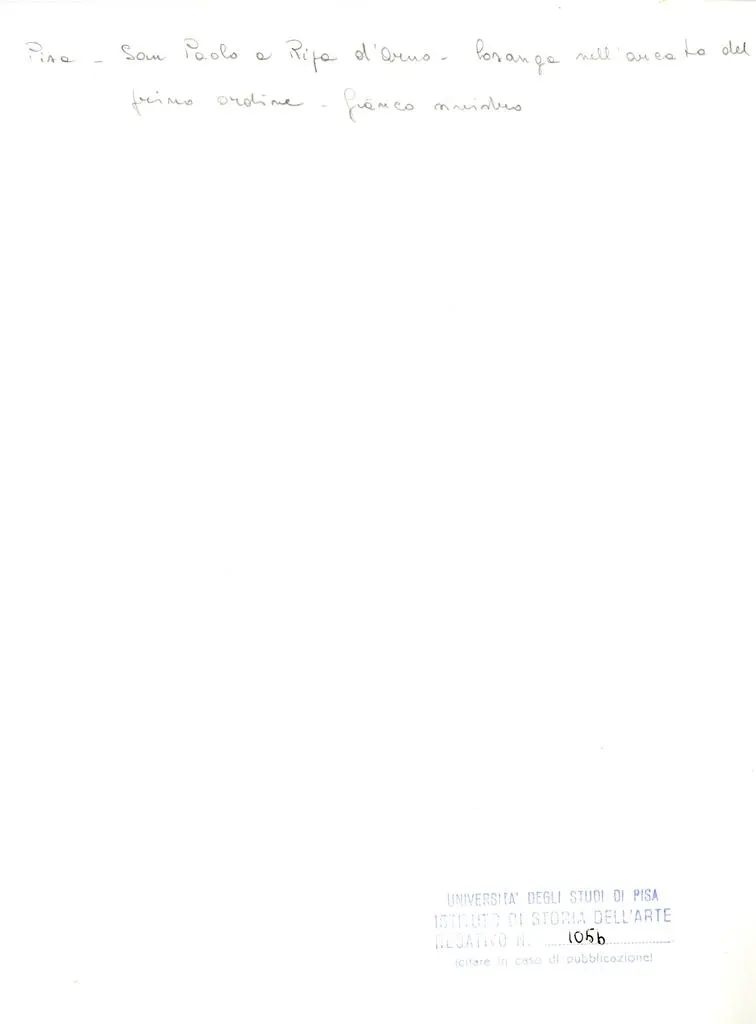 Universit&agrave; di Pisa. Dipartimento di Storia delle Arti , Pisa - San Paolo a Ripa d'Arno - losanga nell'arcata del primo ordine - fianco sinistro