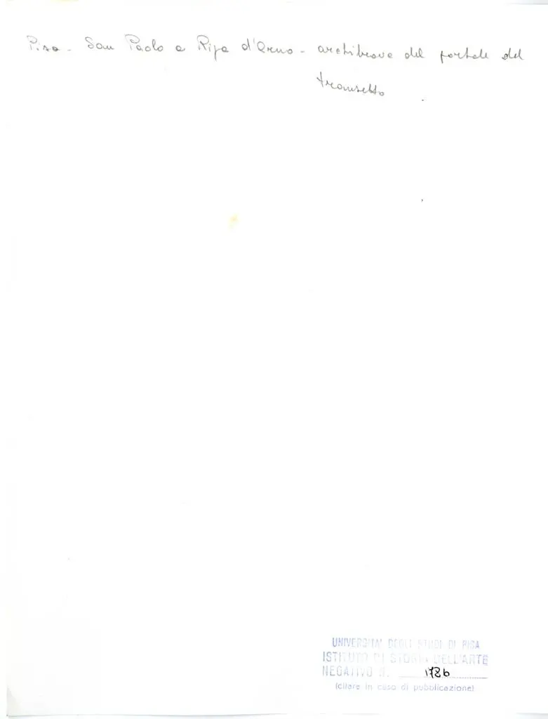 Universit&agrave; di Pisa. Dipartimento di Storia delle Arti , Pisa - San Paolo a Ripa d'Arno - architrave del portale del transetto