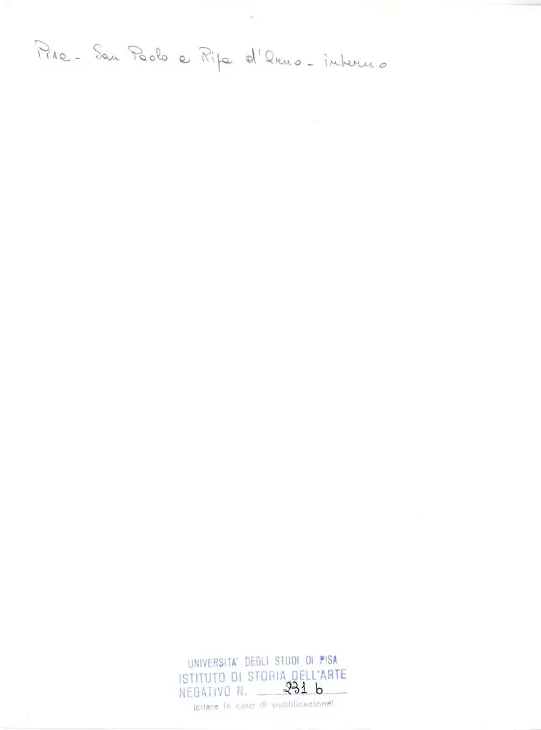 Università di Pisa. Dipartimento di Storia delle Arti , Pisa - San Paolo a Ripa d'Arno - interno