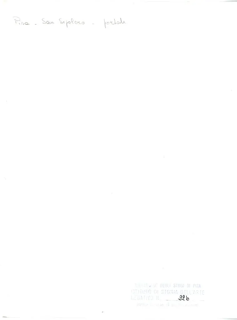 Universit&agrave; di Pisa. Dipartimento di Storia delle Arti , Pisa - San Sepolcro - portale