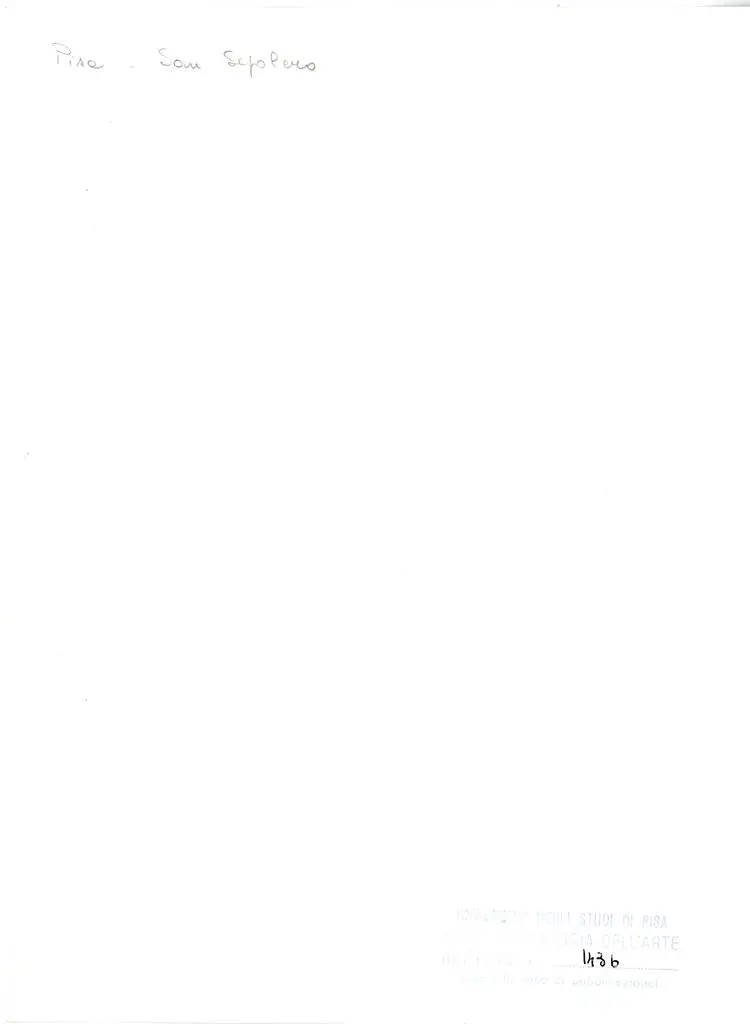 Universit&agrave; di Pisa. Dipartimento di Storia delle Arti , Pisa - San Sepolcro