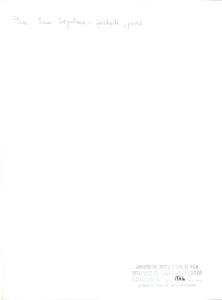 Universit&agrave; di Pisa. Dipartimento di Storia delle Arti , Pisa - San Sepolcro - portale, part.