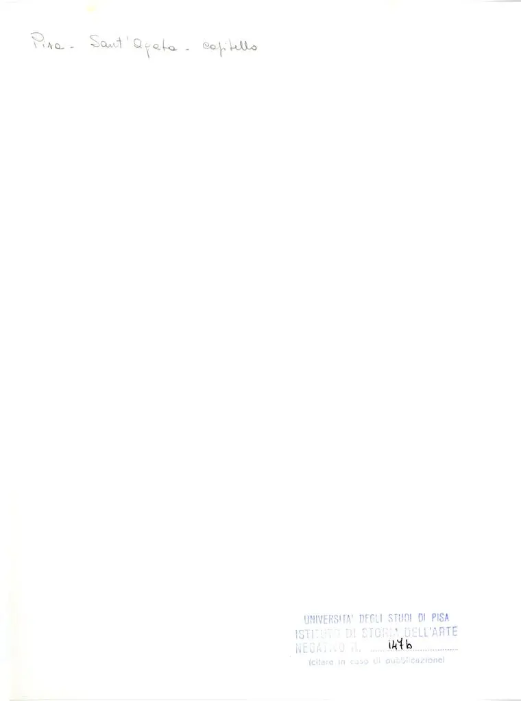 Universit&agrave; di Pisa. Dipartimento di Storia delle Arti , Pisa - Sant'Agata - capitello