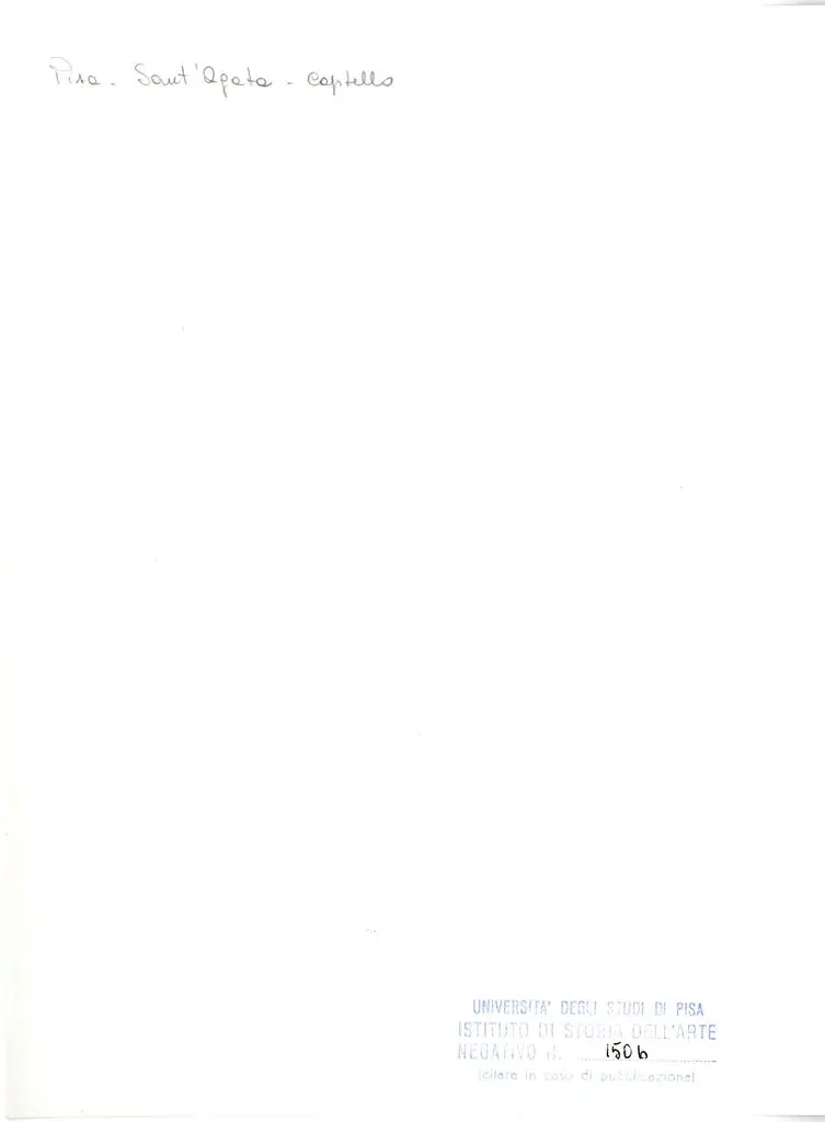 Universit&agrave; di Pisa. Dipartimento di Storia delle Arti , Pisa - Sant'Agata - capitello