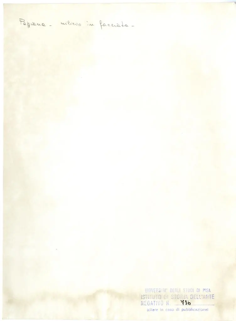 Universit&agrave; di Pisa. Dipartimento di Storia delle Arti , Pappiana - rilievo in facciata