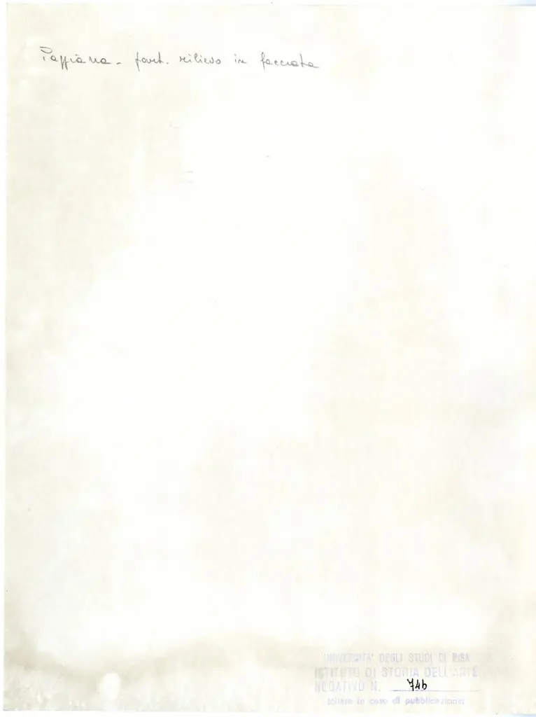 Universit&agrave; di Pisa. Dipartimento di Storia delle Arti , Pappiana - part. rilievo in facciata