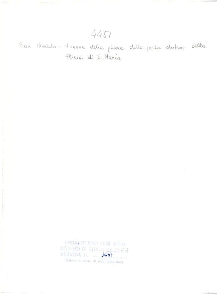Università di Pisa. Dipartimento di Storia delle Arti , San Miniato - tracce della ghiera della porta destra della Chiesa di S. Maria